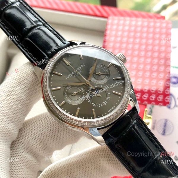 Swiss Clone Patek Philippe Geneve Complications Watch 40mm Rose Gold Case Swiss Clone Patek Philippe Geneve Complications Watch 40mm Rose Gold Case