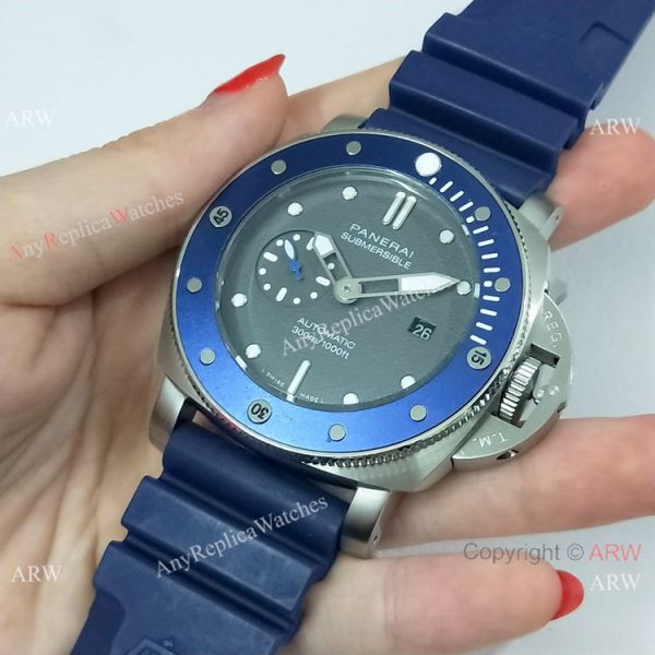 Panerai Submersible Rubber Strap SS Blue Bezel Pam 959 Watch Buy Replica Panerai Submersible Rubber Strap SS Blue Bezel Pam 959 Watch Buy Replica