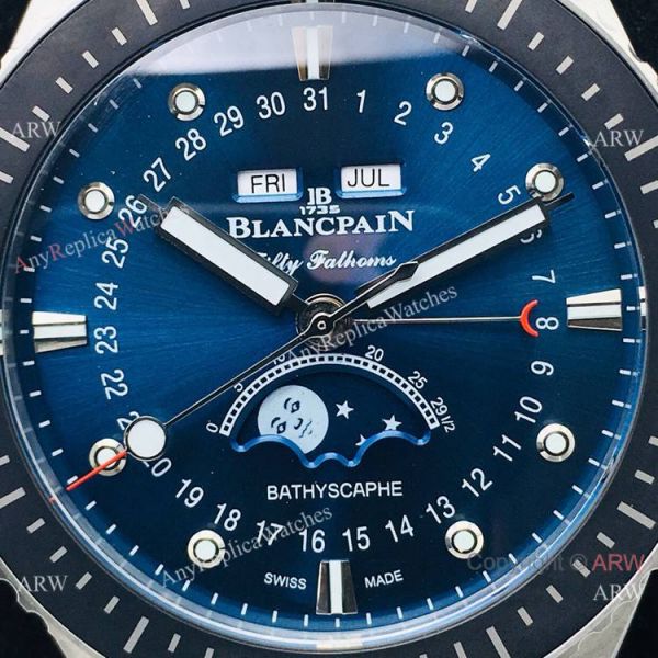 2020 AAA Swiss Replica Blancpain Bathyscaphe Moonphase Watch Ss Blue Dial 2020 AAA Swiss Replica Blancpain Bathyscaphe Moonphase Watch Ss Blue Dial