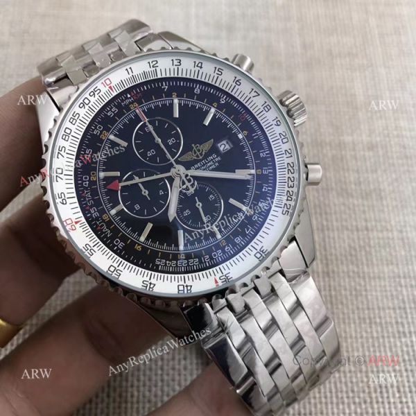 Breitling Navitimer World GMT Stainless Steel Black Dial 46mm Replica Breitling Navitimer World GMT Stainless Steel Black Dial 46mm Replica