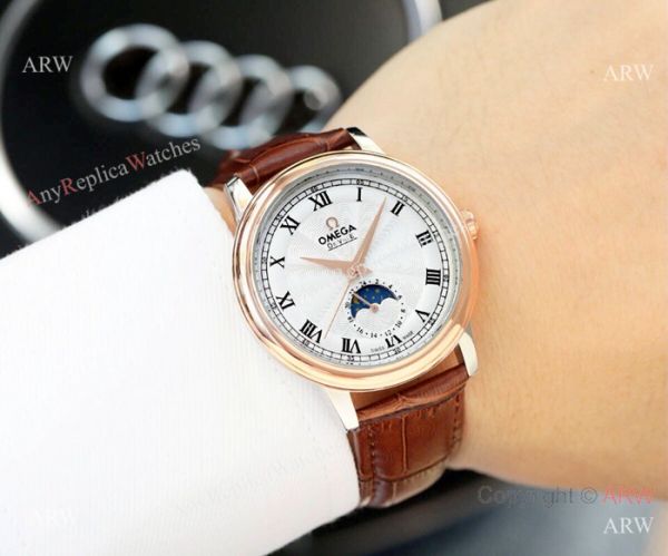 Best Copy Omega De Ville SS White Moonphase Dial 40MM Watch Best Copy Omega De Ville SS White Moonphase Dial 40MM Watch