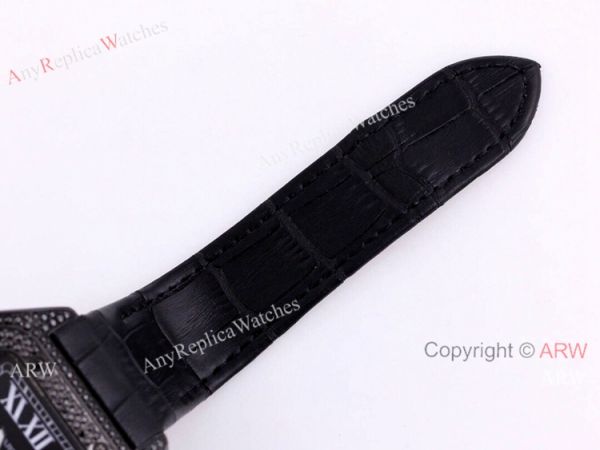 Cartier Santos Black Diamond White Dial 45mm Watch VK Chronograph Cartier Santos Black Diamond White Dial 45mm Watch VK Chronograph