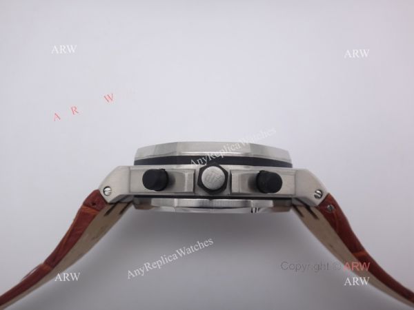 Cheap Audemars Piguet Replica Watches Royal Oak SS White Chronograph Brown Leather Band Cheap Audemars Piguet Replica Watches Royal Oak SS White Chronograph Brown Leather Band