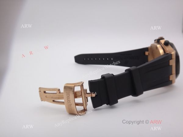 Audemars Piguet Replica Royal Oak Replica Watch Rose Gold &038; Black Rubber Straps Audemars Piguet Replica Royal Oak Replica Watch Rose Gold &038; Black Rubber Straps