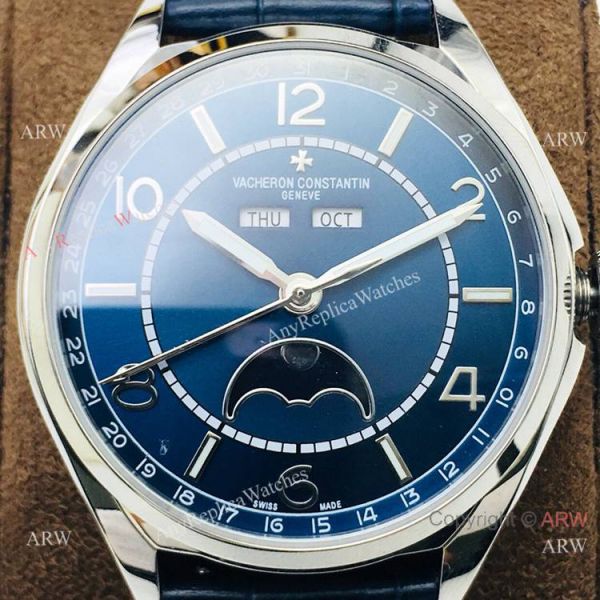 Grade 1A Copy Vacheron Constantin Fiftysix Watch Blue Dial Leather Strap Grade 1A Copy Vacheron Constantin Fiftysix Watch Blue Dial Leather Strap