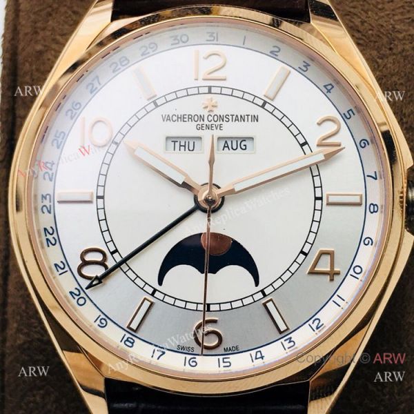 Swiss Copy Vacheron Constantin Fiftysix Moonphase Watch Rose Gold White Face Swiss Copy Vacheron Constantin Fiftysix Moonphase Watch Rose Gold White Face