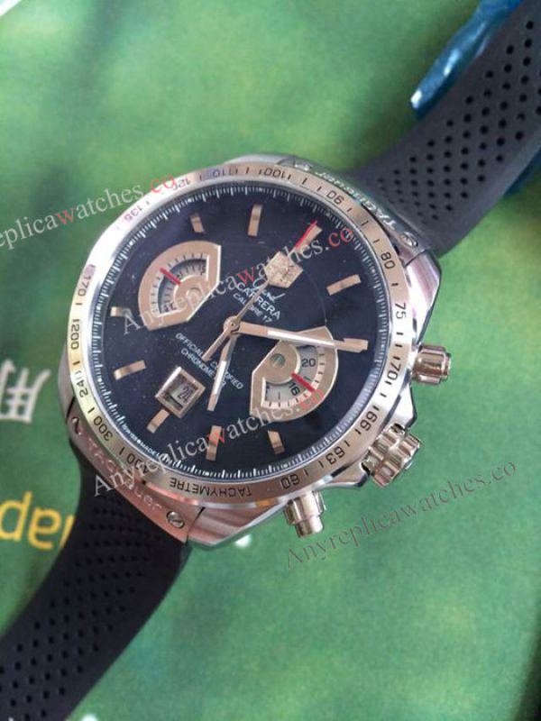 Tag Heuer Grand Carrera Calibre 17 RS3 Copy Watch Brown Face Rubber Strap Tag Heuer Grand Carrera Calibre 17 RS3 Copy Watch Brown Face Rubber Strap