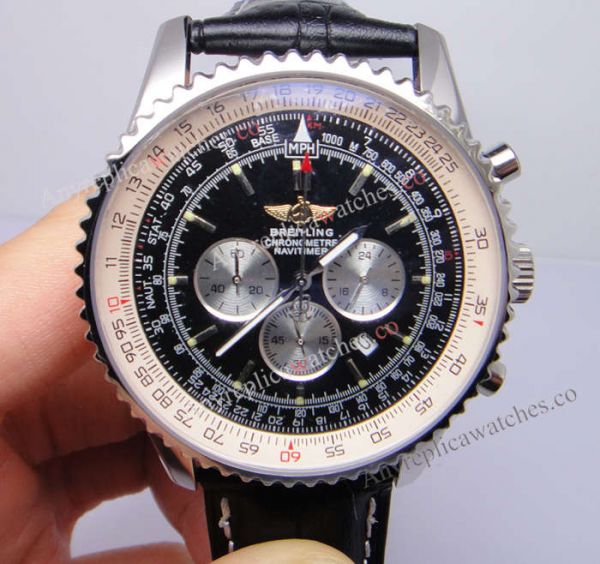 Breitling Navitimer 01 Black Chronograph Black Leather Replica Watch Breitling Navitimer 01 Black Chronograph Black Leather Replica Watch