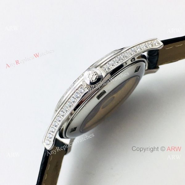 Super Clone Patek Philippe Calatrava PFF V2 Cal 9015 Watch Diamond Bezel Rhodium Dial Super Clone Patek Philippe Calatrava PFF V2 Cal 9015 Watch Diamond Bezel Rhodium Dial