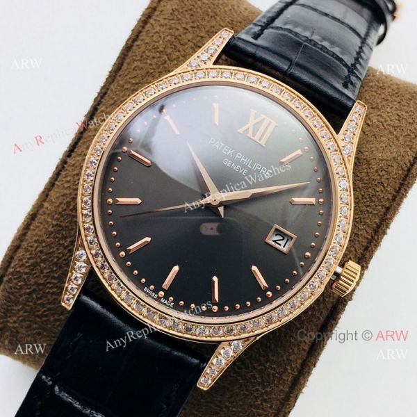 Swiss Grade 1 Patek Philippe Calatrava V2 Cal.9015 Watch Rose Gold Diamond 38mm Swiss Grade 1 Patek Philippe Calatrava V2 Cal.9015 Watch Rose Gold Diamond 38mm
