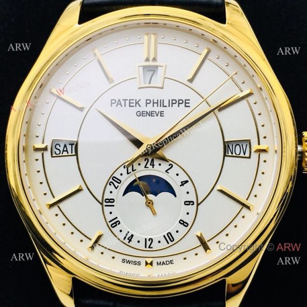 PPF Swiss Patek Philippe Annual Calendar Complications watch Gold and White PPF Swiss Patek Philippe Annual Calendar Complications watch Gold and White