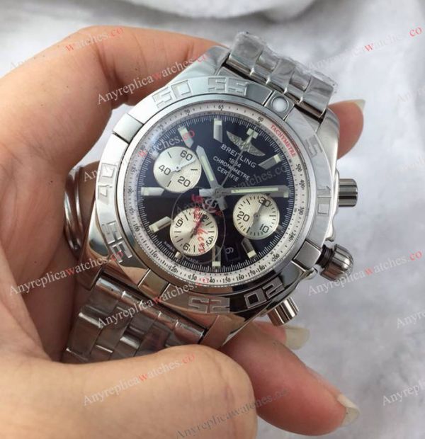 Swiss Replica Breitling Chronomat 44 Watch SS Black Chronograph 7750 Automatic Swiss Replica Breitling Chronomat 44 Watch SS Black Chronograph 7750 Automatic