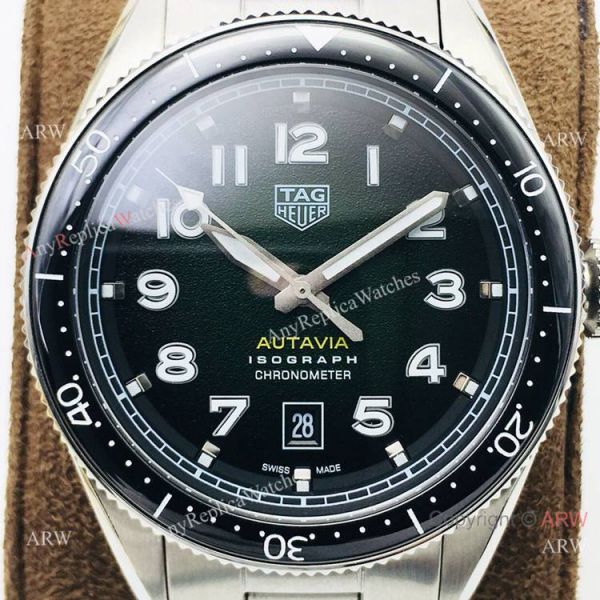 Grade 1A Swiss TAG Heuer Autavia 2836 Watch Stainless Steel Green Face Grade 1A Swiss TAG Heuer Autavia 2836 Watch Stainless Steel Green Face