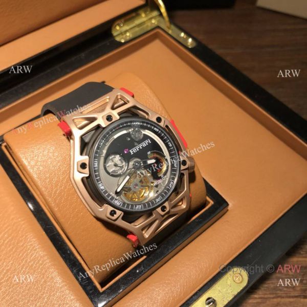 Swiss Copy Hublot Techframe Ferrari 70th Anniversary Watch SS Skeleton Case Swiss Copy Hublot Techframe Ferrari 70th Anniversary Watch SS Skeleton Case