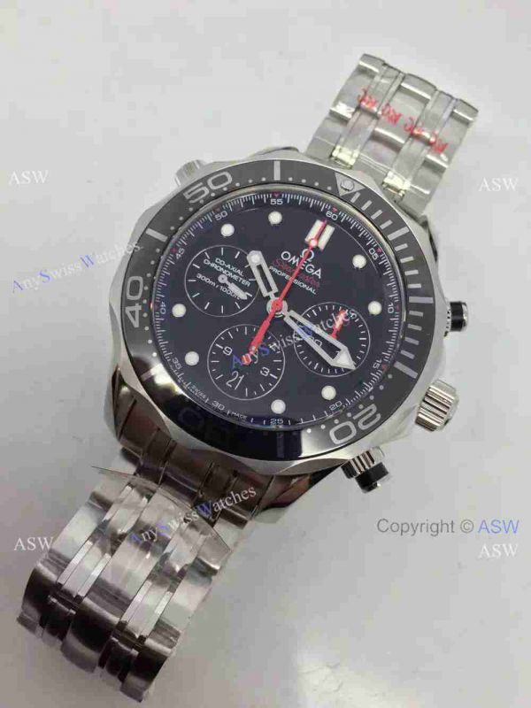 Swiss Grade Omega Seamaster 300 Replica Watches Red Chronograph Hand Swiss Grade Omega Seamaster 300 Replica Watches Red Chronograph Hand
