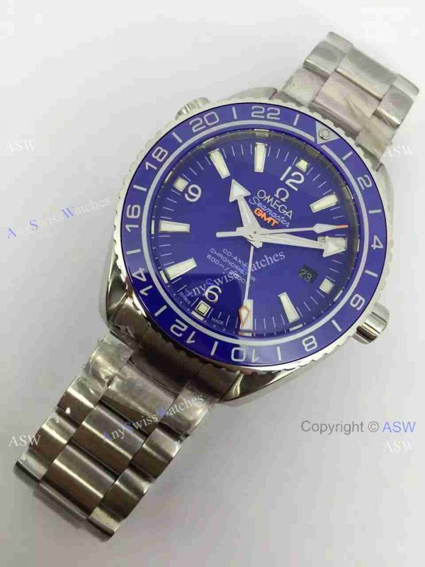 Replica Swiss OMEGA Seamaster Planet Ocean 600M Co-Axial GMT Watch Blue Dial Replica Swiss OMEGA Seamaster Planet Ocean 600M Co-Axial GMT Watch Blue Dial