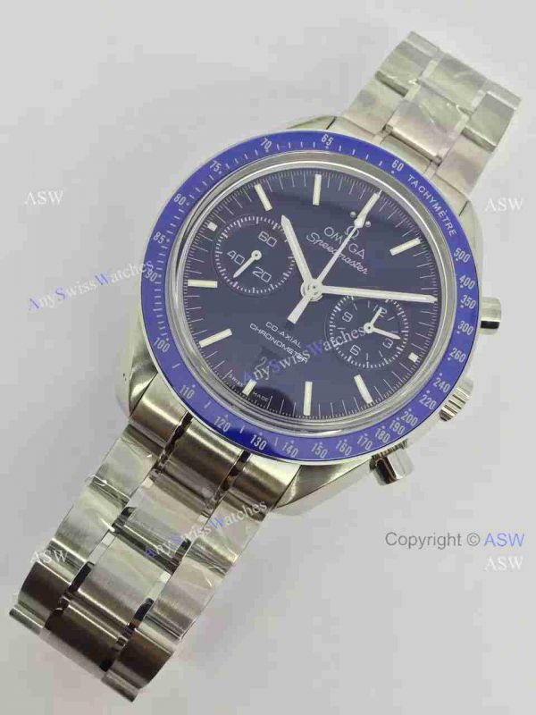 Copy Swiss Omega Speedmaster Watch SS Blue Chronograph 9300 Copy Swiss Omega Speedmaster Watch SS Blue Chronograph 9300