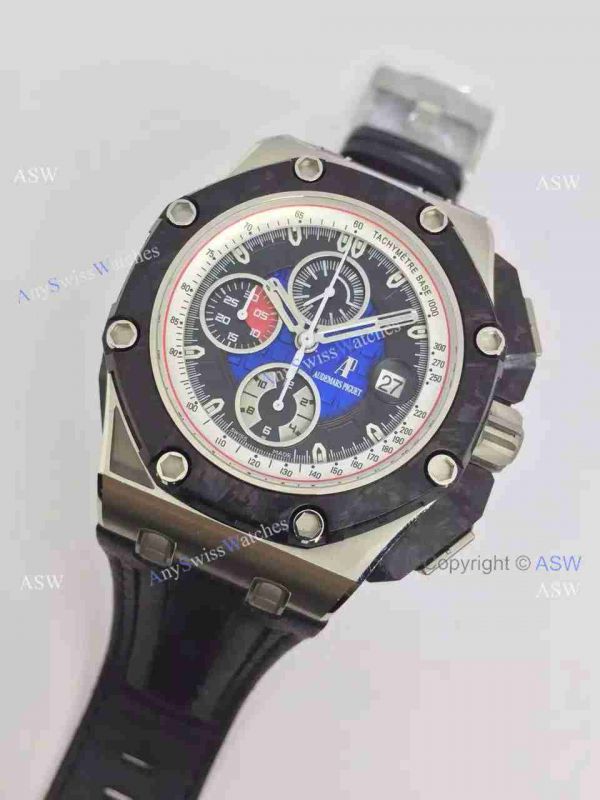 High Quality Copy Audemars Piguet Grand Prix Blue Face Black Rubber Swiss Mens Watch High Quality Copy Audemars Piguet Grand Prix Blue Face Black Rubber Swiss Mens Watch