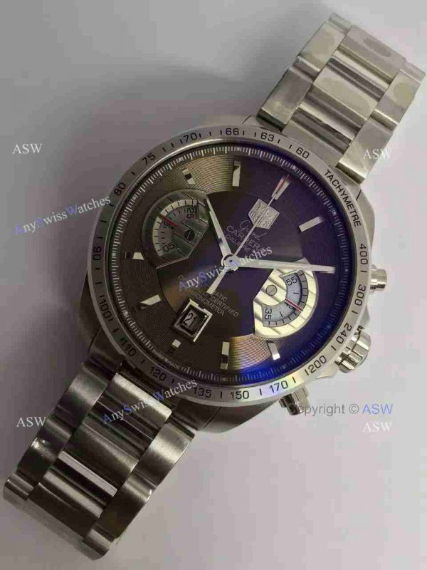 Swiss Grade One Tag Heuer Grand Carrera Calibre 17 RS3 Watch Stainless Steel Coffee surface Swiss Grade One Tag Heuer Grand Carrera Calibre 17 RS3 Watch Stainless Steel Coffee surface