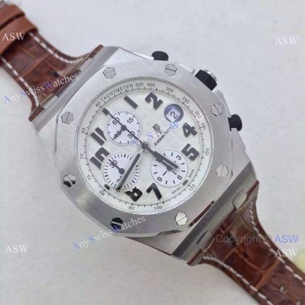 Replica Audemars Piguet Swiss Replica Chronograph watch SS White Replica Audemars Piguet Swiss Replica Chronograph watch SS White