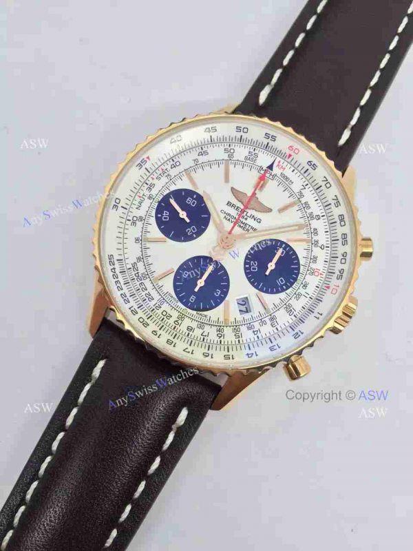 Swiss Copy Breitling 1884 Chronometre Navitimer Watch Rose Gold Case White Dial Swiss Copy Breitling 1884 Chronometre Navitimer Watch Rose Gold Case White Dial