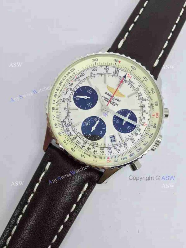 Swiss Fake Breitling 1884 Chronometre Navitimer Watch SS Case White Dial Swiss Fake Breitling 1884 Chronometre Navitimer Watch SS Case White Dial