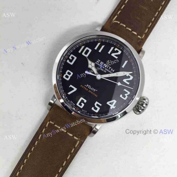 Swiss Knockoff Zenith Pilot Watch Brown Leather Swiss Knockoff Zenith Pilot Watch Brown Leather