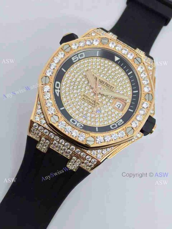 Replica Swiss Audemars Piguet Watch Rose Gold Diamond Dial Replica Swiss Audemars Piguet Watch Rose Gold Diamond Dial