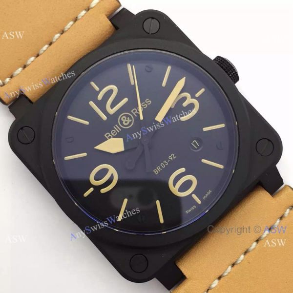 Swiss Replica Bell Ross BR 03-92 Watch brown leather Swiss Replica Bell Ross BR 03-92 Watch brown leather