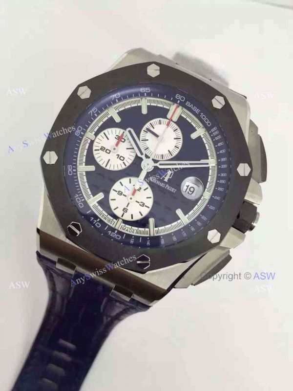 Swiss Copy Audemars Piguet Watch Blue Dial Blue Leather Swiss Copy Audemars Piguet Watch Blue Dial Blue Leather