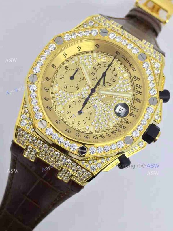 Swiss Copy Audemars Piguet Watch Yellow Case Diamond Dial / Diamond Case Swiss Copy Audemars Piguet Watch Yellow Case Diamond Dial / Diamond Case