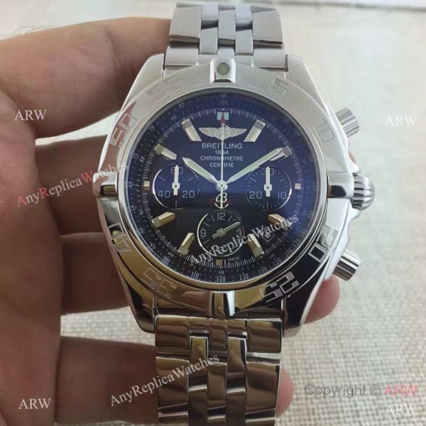 Breitling Chronomat B01 Stainless Steel Black Face Replica Watch Breitling Chronomat B01 Stainless Steel Black Face Replica Watch
