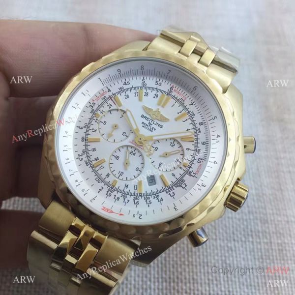 Replica Breitling Bentley Motors White Dial Yellow Gold AAA Quality Replica Breitling Bentley Motors White Dial Yellow Gold AAA Quality
