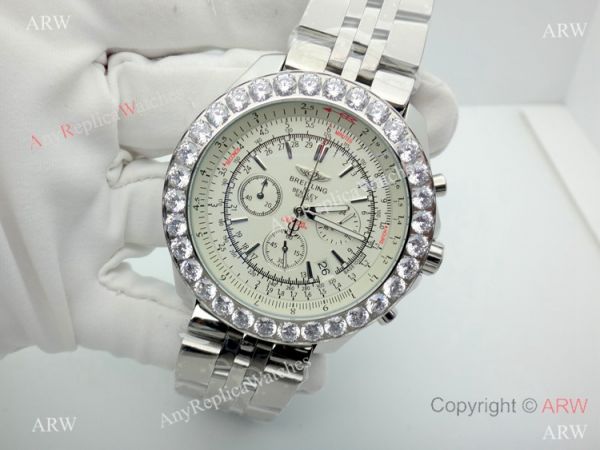 Replica Breitling For Bentley Motors Watches With Diamond Bezel Cream Chronograph Dial Watch Replica Breitling For Bentley Motors Watches With Diamond Bezel Cream Chronograph Dial Watch