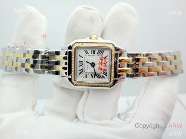 Copy Cartier Panthere Two Tone Diamond Bezel Watch 22mm Ladies Copy Cartier Panthere Two Tone Diamond Bezel Watch 22mm Ladies