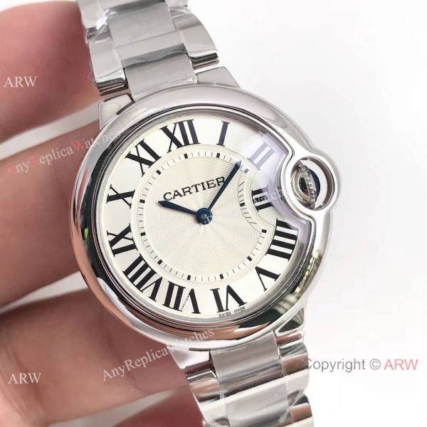 AAA Fake Cartier Ballon Bleu Quartz Watch White Roman Dial AAA Fake Cartier Ballon Bleu Quartz Watch White Roman Dial