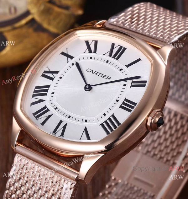 Fake Drive De Cartier Rose Gold Watch White Roman Dial Fake Drive De Cartier Rose Gold Watch White Roman Dial