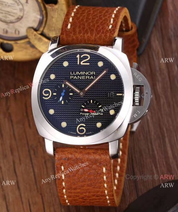 Copy Panerai Power Reserve Luminor Watch SS Leather Band 44mm Copy Panerai Power Reserve Luminor Watch SS Leather Band 44mm