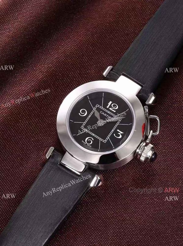 Best AAA Cartier Pasha Copy Watch SS Blue Dial Blue Leather 28mm Best AAA Cartier Pasha Copy Watch SS Blue Dial Blue Leather 28mm