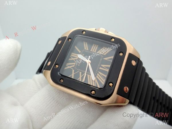 Replica Cartier Santos 100th Quartz Watch Rose Gold 51mm Replica Cartier Santos 100th Quartz Watch Rose Gold 51mm