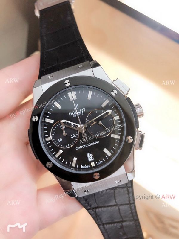 New Replica Hublot Classic Fusion Chrono Watches Black Bezel Black Rubber Band New Replica Hublot Classic Fusion Chrono Watches Black Bezel Black Rubber Band