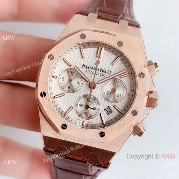 BF Swiss Royal Oak Audemars Piguet Replica Watch Rose Gold Brown Leather Band 41mm BF Swiss Royal Oak Audemars Piguet Replica Watch Rose Gold Brown Leather Band 41mm