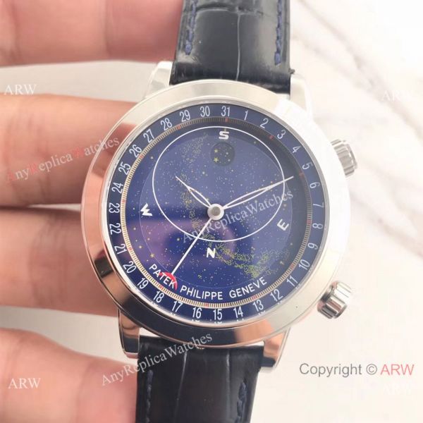Swiss Replica Patek Philippe 6102P Sky Moon Celestial Stainless Steel Watch Swiss Replica Patek Philippe 6102P Sky Moon Celestial Stainless Steel Watch