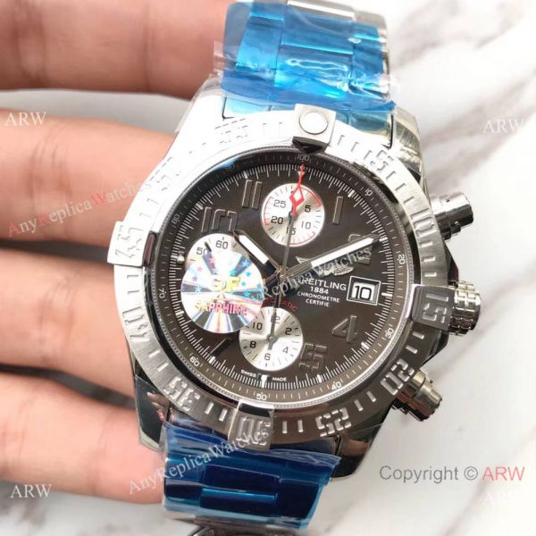 (GF)Swiss Copy Breitling Super Avenger II 7750 Stainless Steel Gray Face Watch 43mm (GF)Swiss Copy Breitling Super Avenger II 7750 Stainless Steel Gray Face Watch 43mm