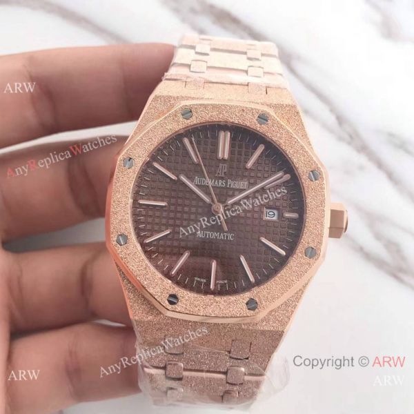 JF Copy Audemars Piguet Royal Oak 41mm Watch Frosted Gold Watch Case JF Copy Audemars Piguet Royal Oak 41mm Watch Frosted Gold Watch Case