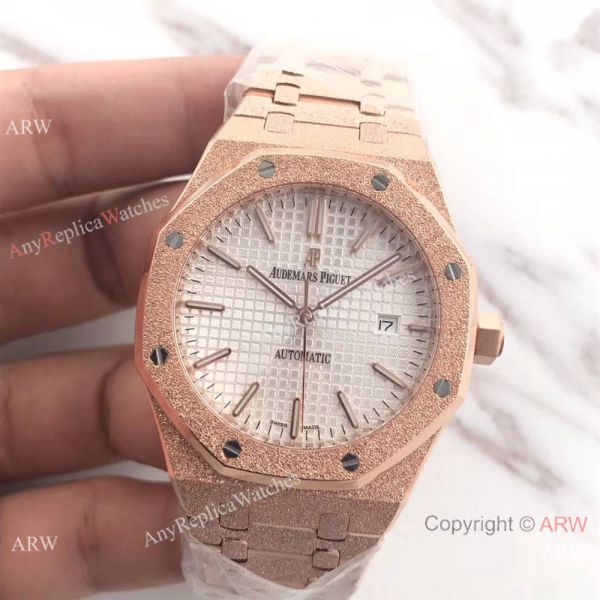 JF Factory Newest Audemars Piguet Watches For Sale Royal Oak Frosted Gold w White Dial JF Factory Newest Audemars Piguet Watches For Sale Royal Oak Frosted Gold w White Dial