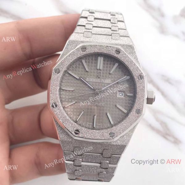 JF Factory Copy Audemars Piguet Royal Oak Frosted Case Grey Face 41mm Watch JF Factory Copy Audemars Piguet Royal Oak Frosted Case Grey Face 41mm Watch