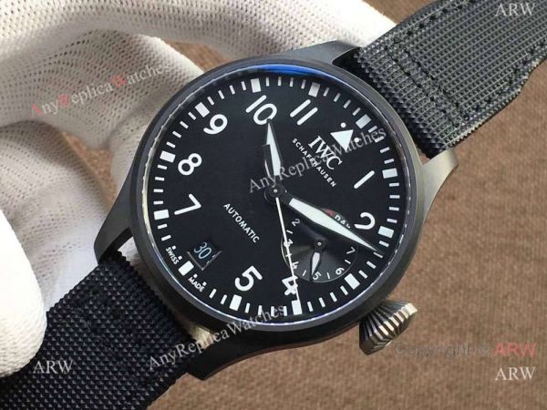 Replica IWC Big Pilot Le Petit Prince Black Case Rubber Strap Replica IWC Big Pilot Le Petit Prince Black Case Rubber Strap