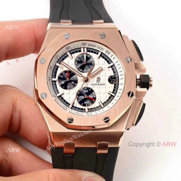 Audemars Piguet Royal Oak Offshore Rose Gold White Face Replica Watch Audemars Piguet Royal Oak Offshore Rose Gold White Face Replica Watch