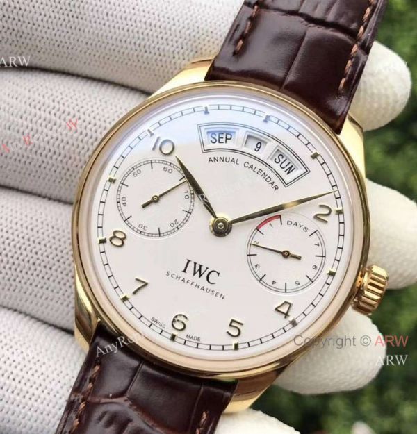 Fake IWC Portugieser Annual Calendar 7 days 44.2mm Watch Gold Case White Dial Fake IWC Portugieser Annual Calendar 7 days 44.2mm Watch Gold Case White Dial
